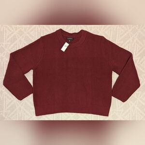 Banana Republic Textured Pullover Crew Neck Sweater, Dark Red - New With Tags